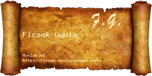 Ficzek Gyula névjegykártya